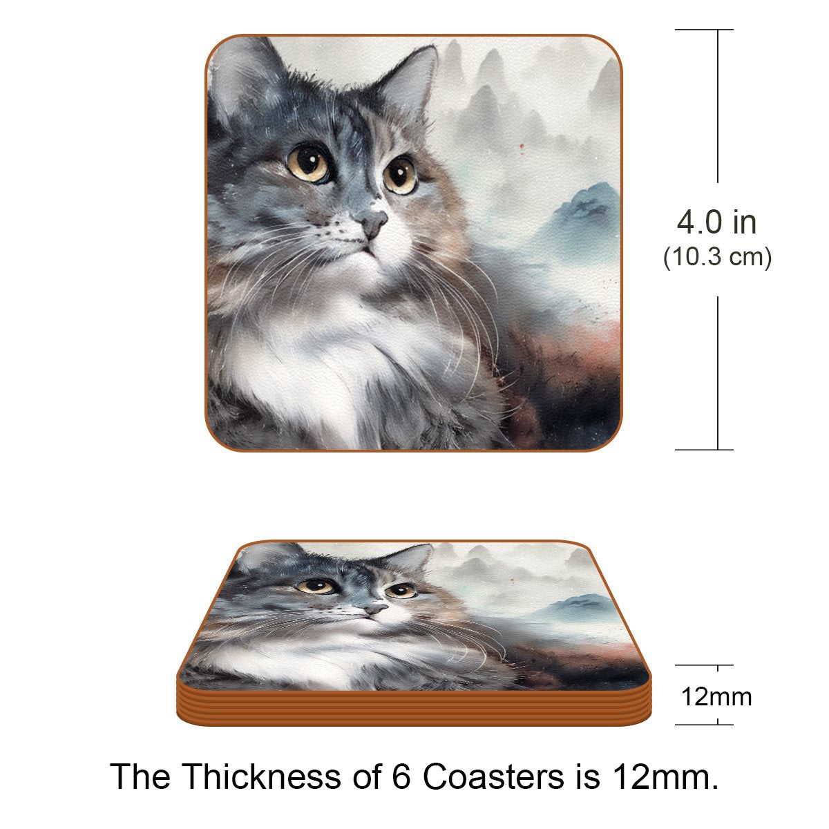 Microfiber leather Coaster (6piece)