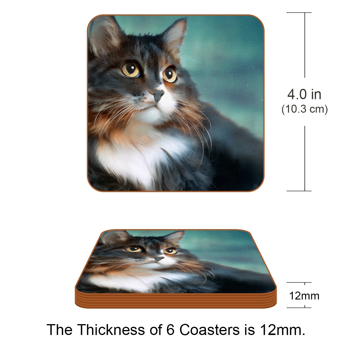 Microfiber leather Coaster (6piece)