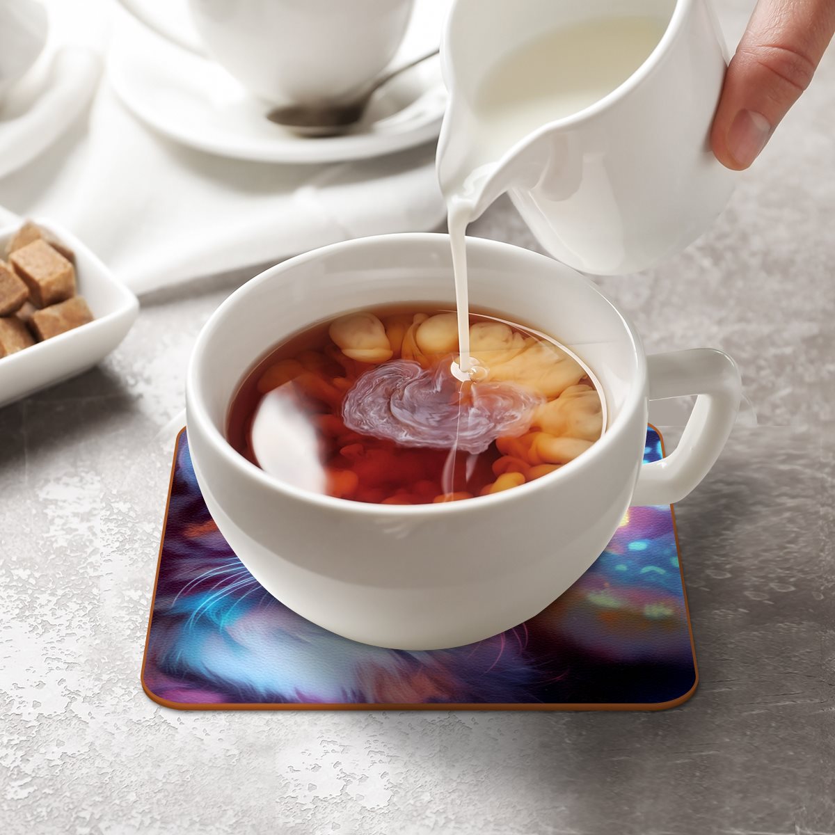 Microfiber leather Coaster (6piece)