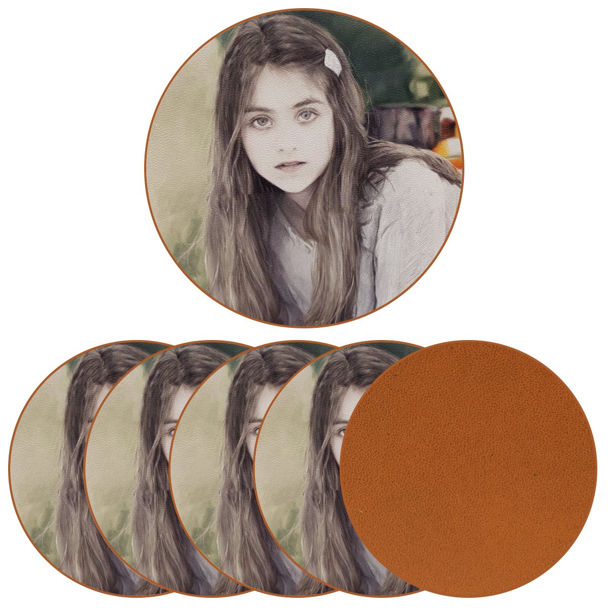 Microfiber leather Coaster (6piece)