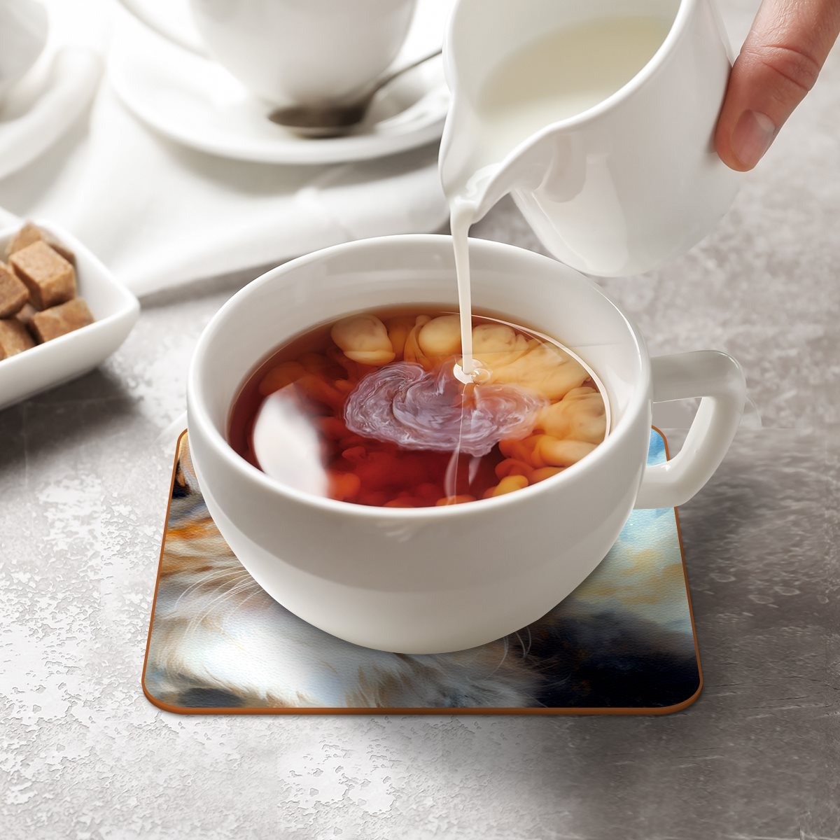 Microfiber leather Coaster (6piece)