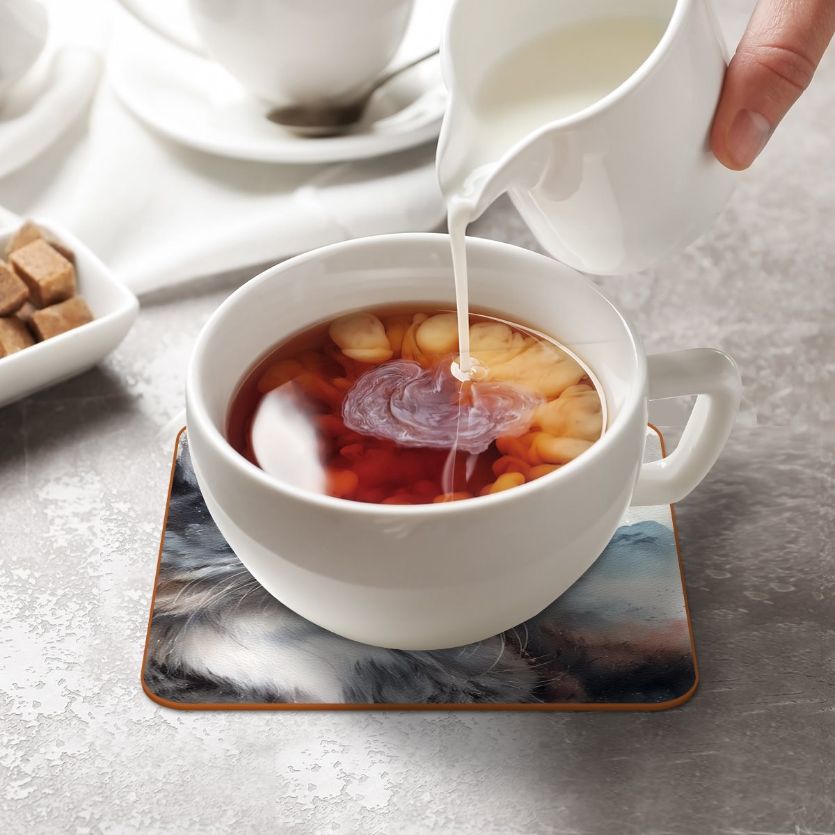 Microfiber leather Coaster (6piece)