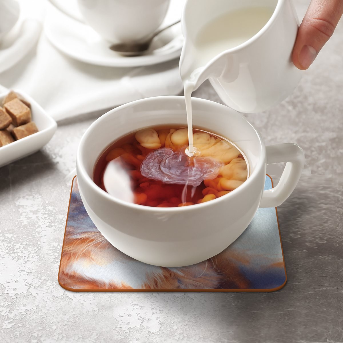 Microfiber leather Coaster (6piece)