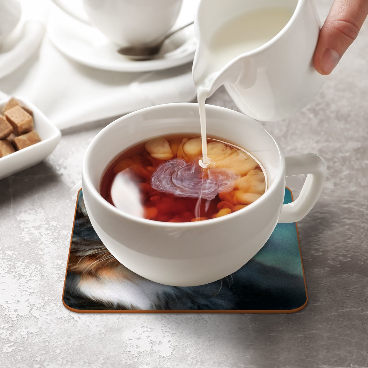 Microfiber leather Coaster (6piece)