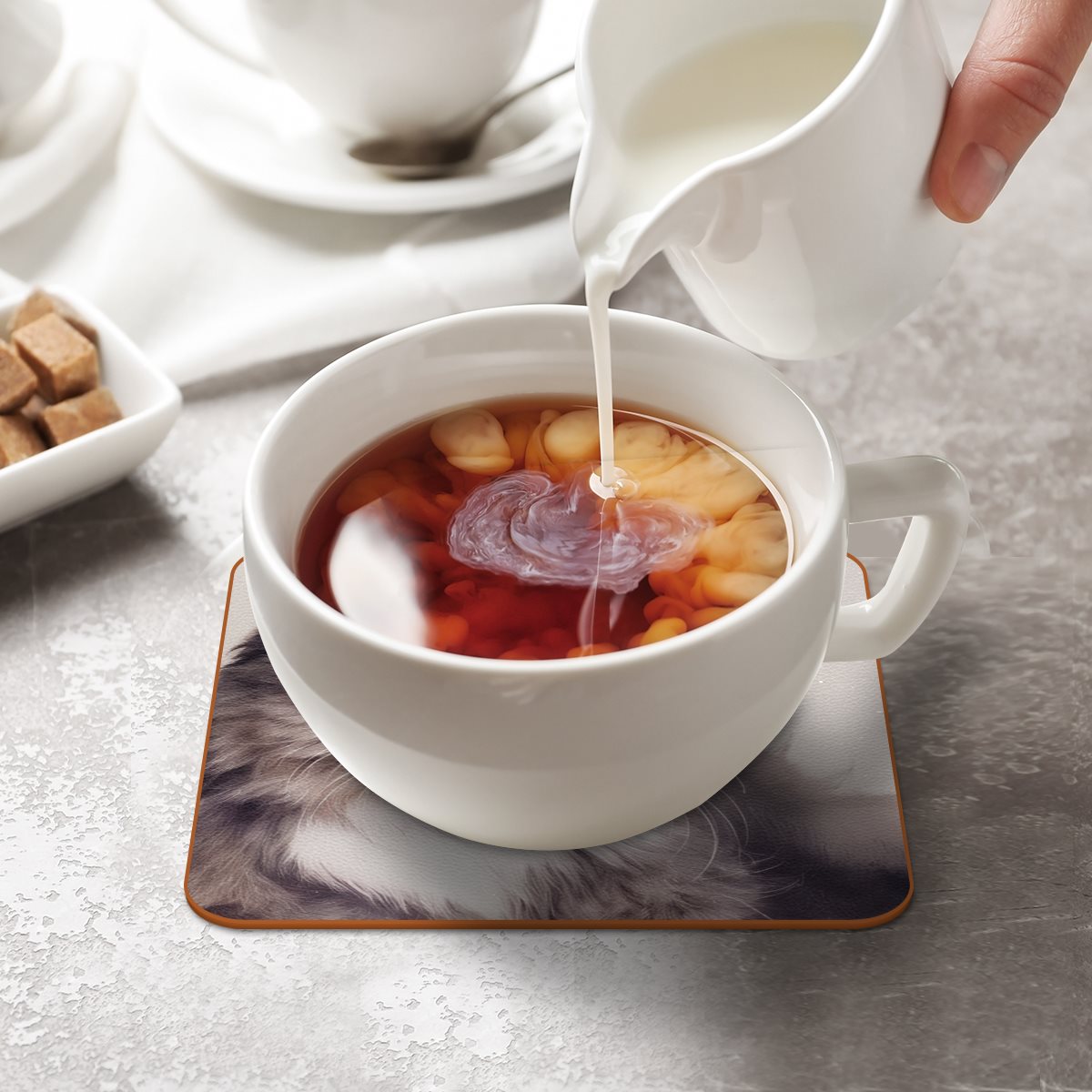 Microfiber leather Coaster (6piece)