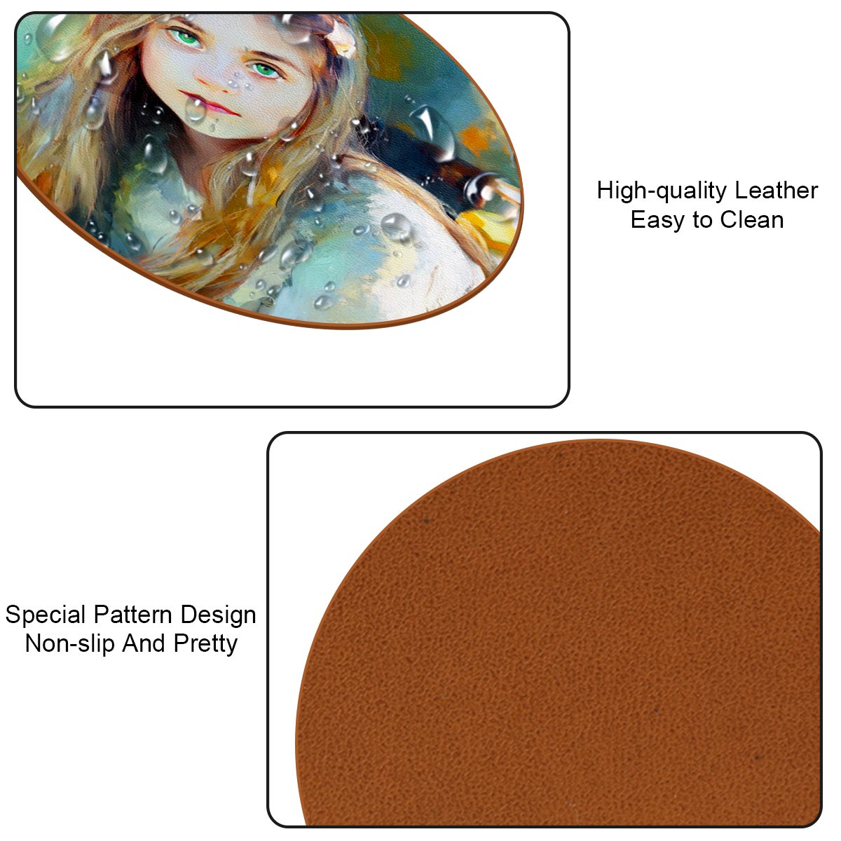 Microfiber leather Coaster (6piece)