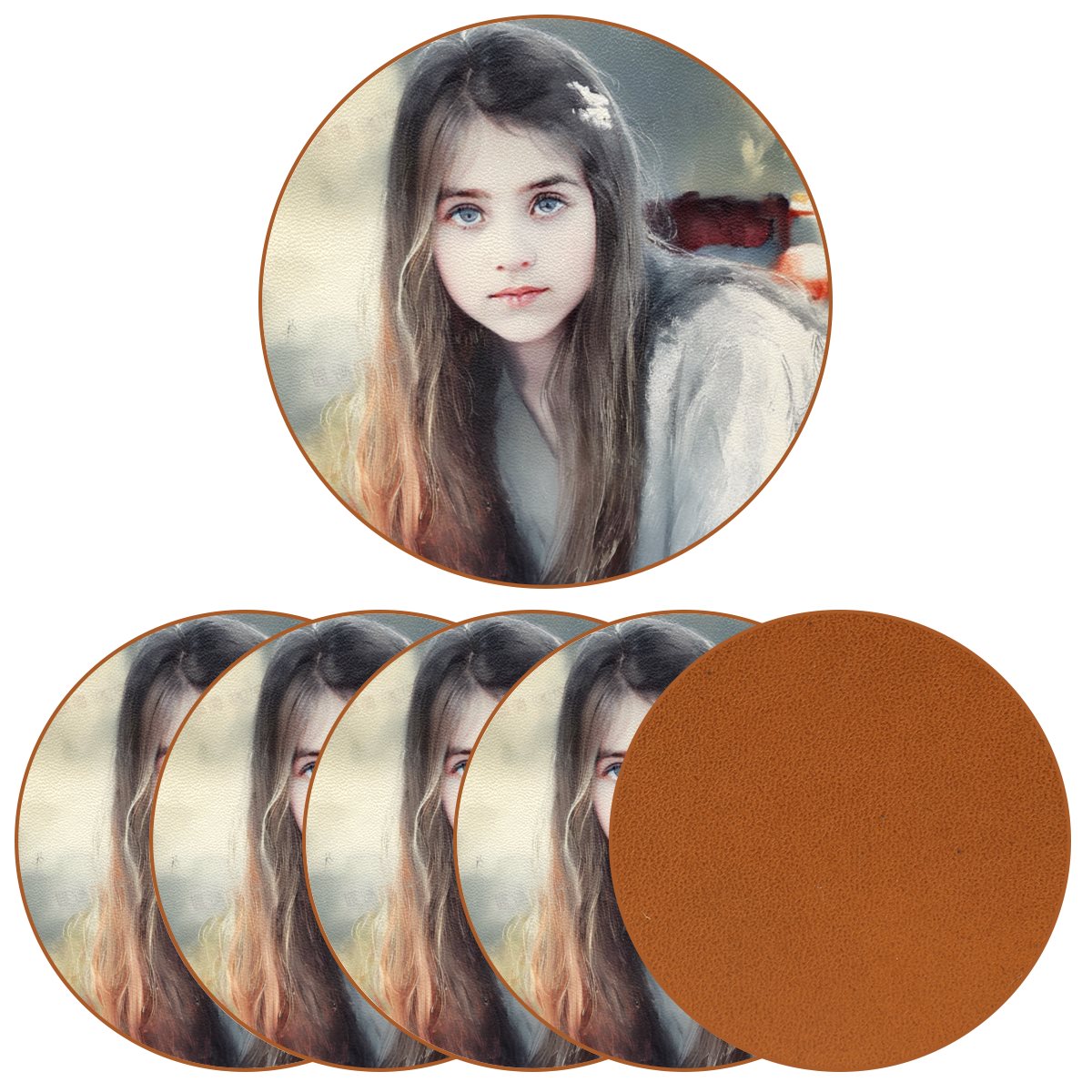 Microfiber leather Coaster (6piece)