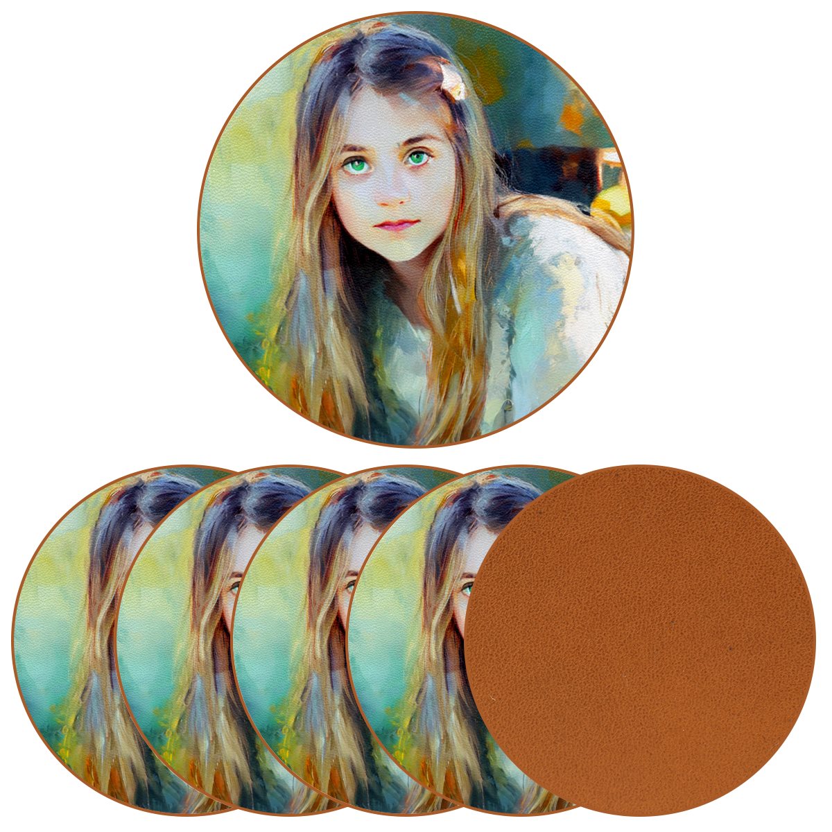 Microfiber leather Coaster (6piece)