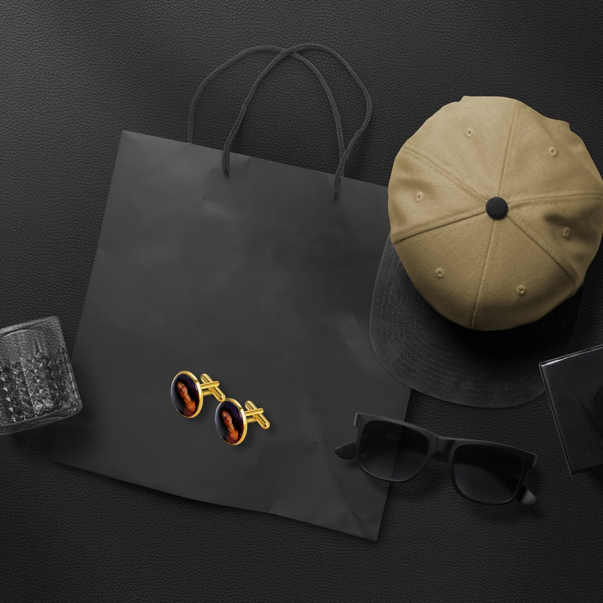 Stainless steel Cufflinks(golden)