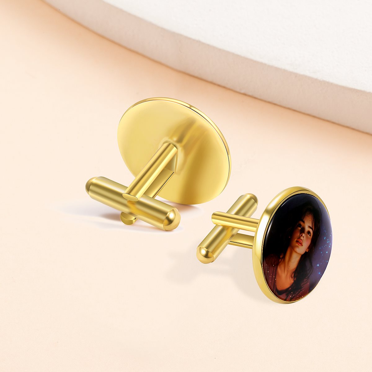Stainless steel Cufflinks(golden)