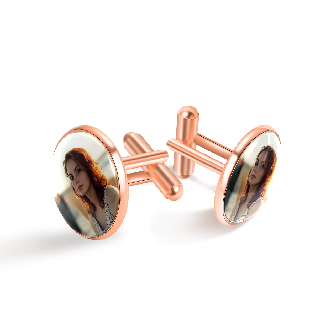 Stainless steel Cufflinks( Rose golden)