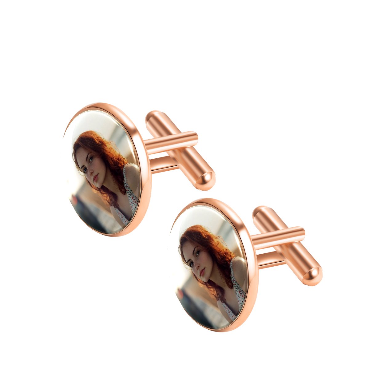 Stainless steel Cufflinks( Rose golden)