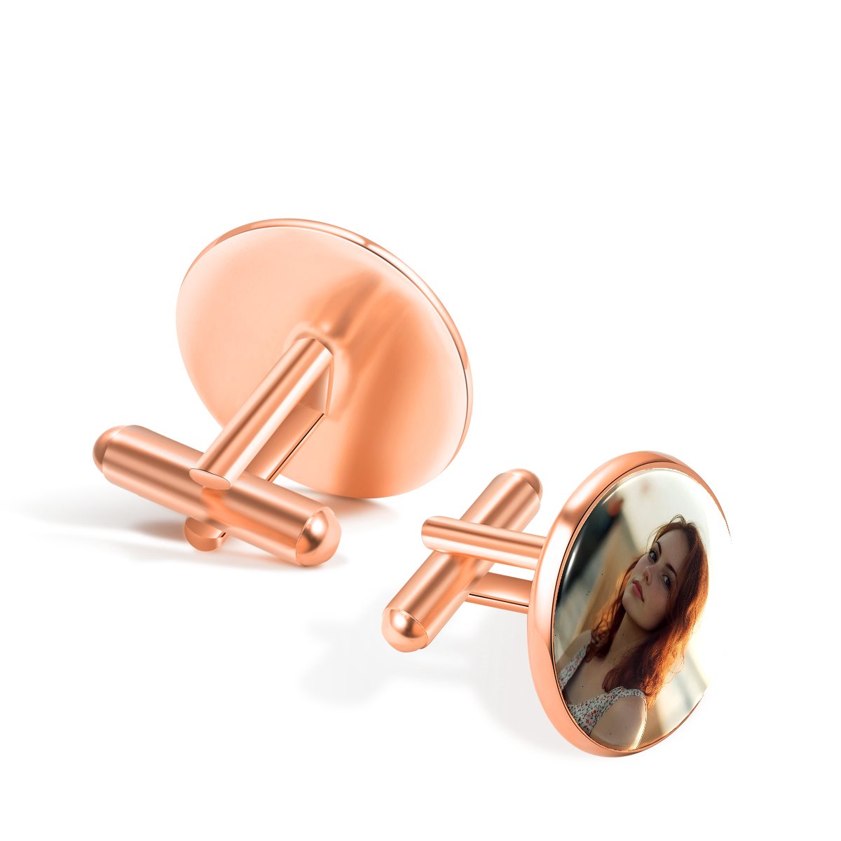Stainless steel Cufflinks( Rose golden)