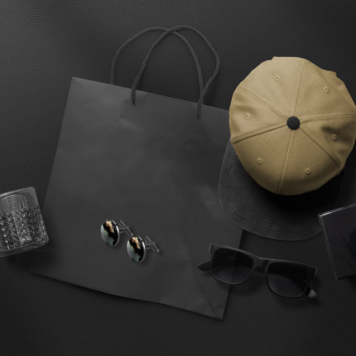 Stainless steel Cufflinks (Black)