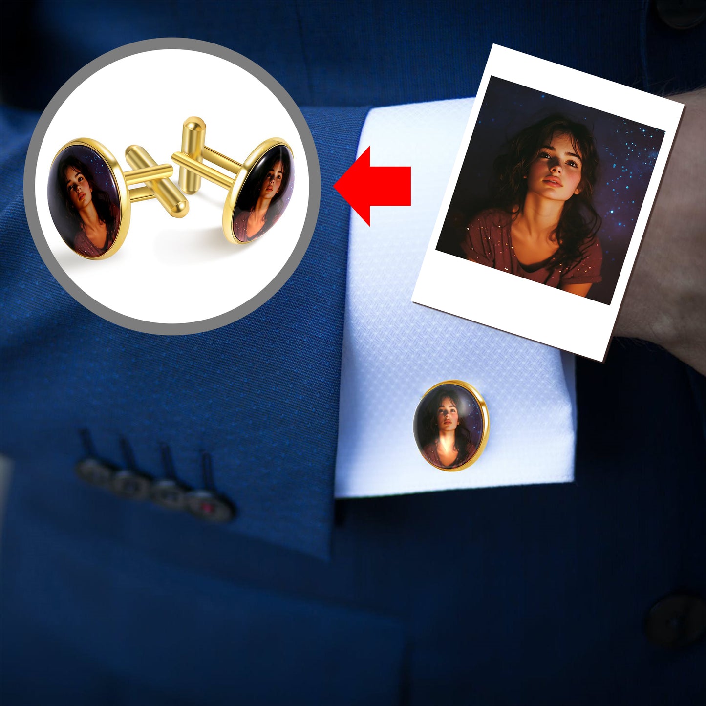 Stainless steel Cufflinks(golden)