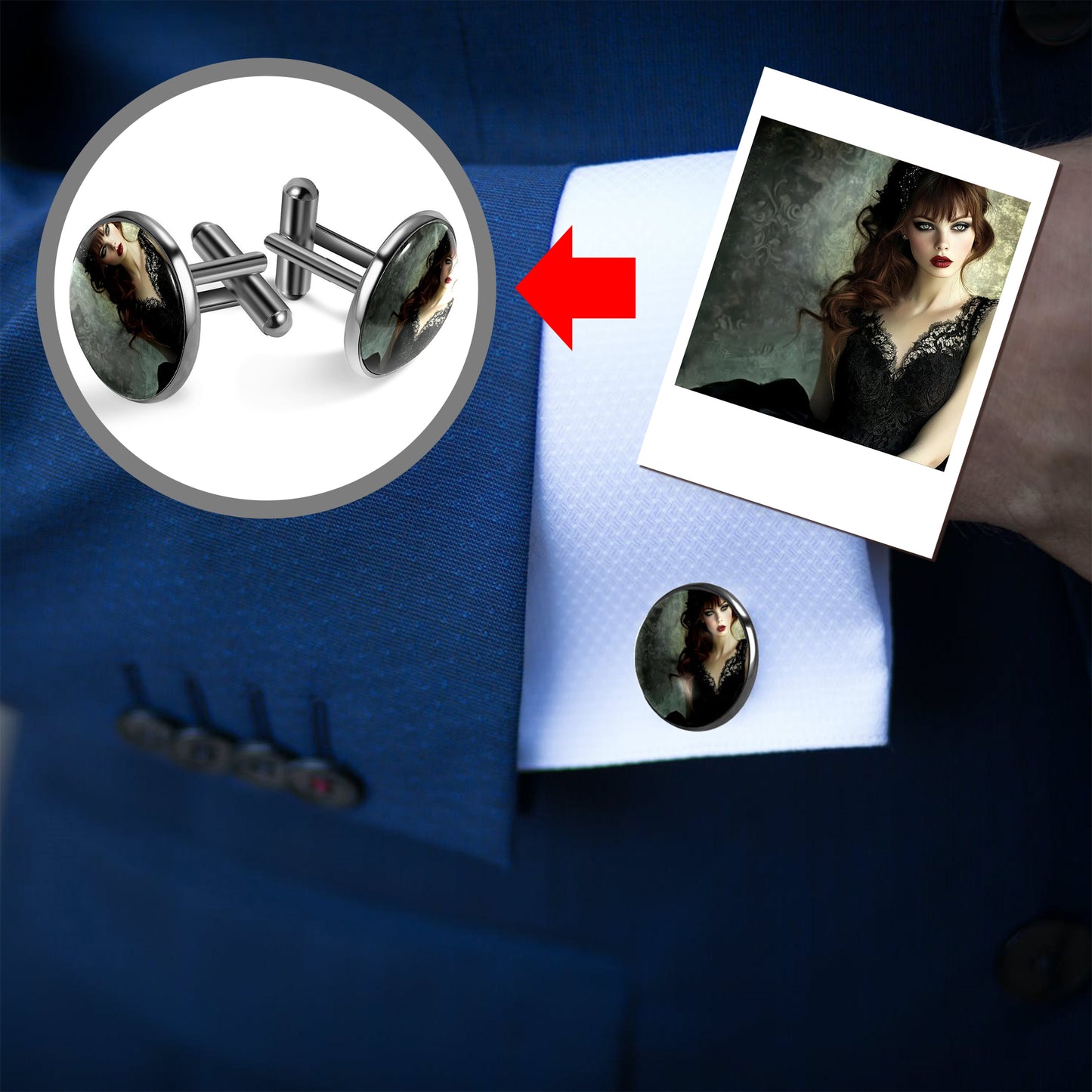 Stainless steel Cufflinks (Black)