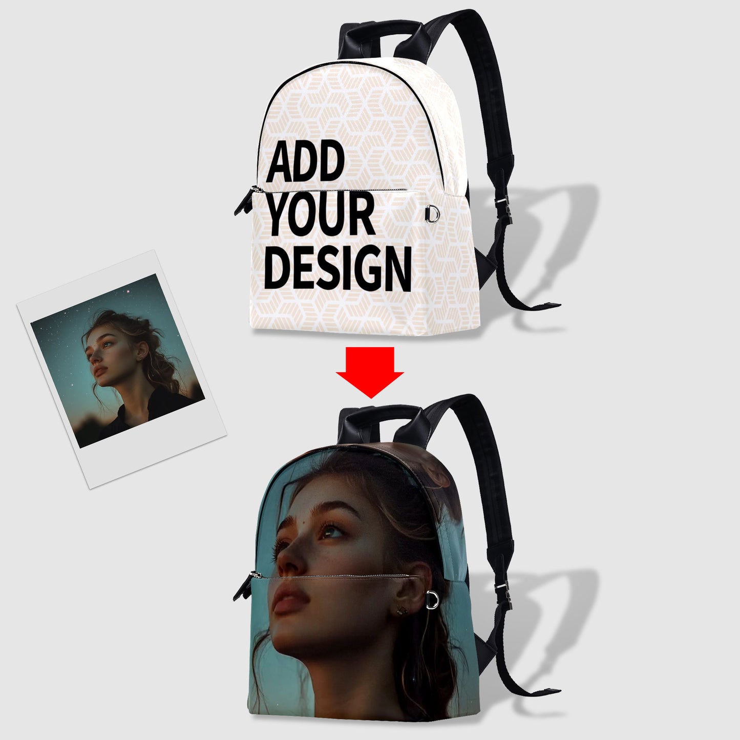 Artificial leather backpack