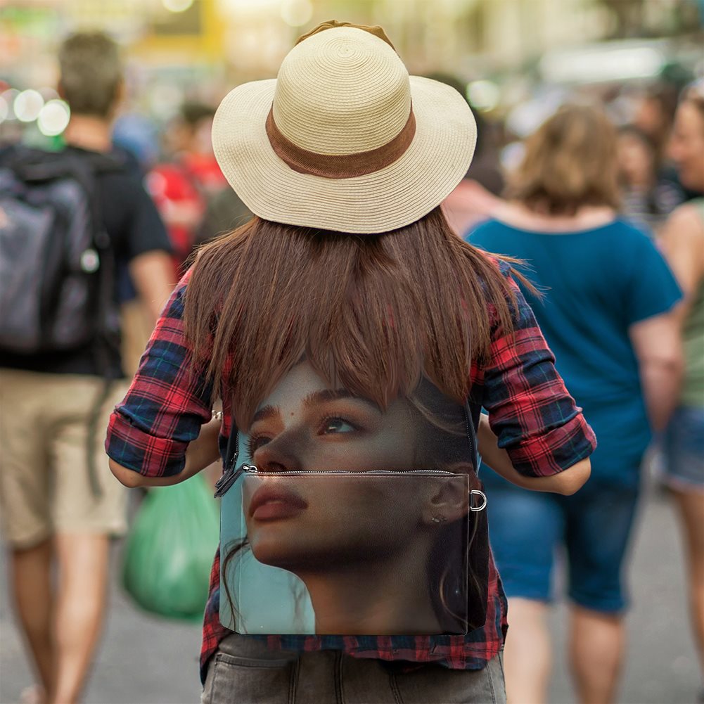 Artificial leather backpack