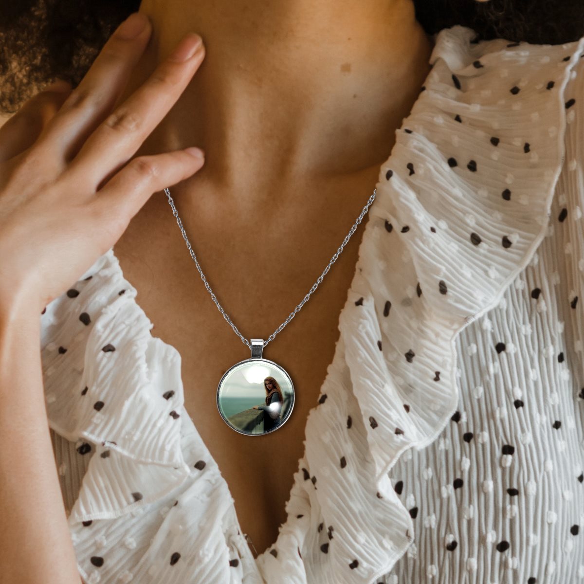 Stainless steel necklace  (Silver)