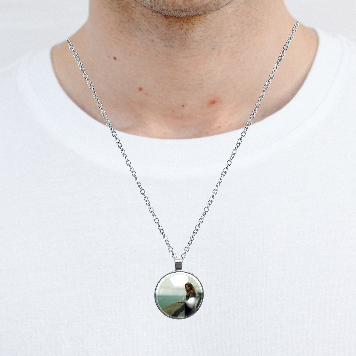 Stainless steel necklace  (Silver)