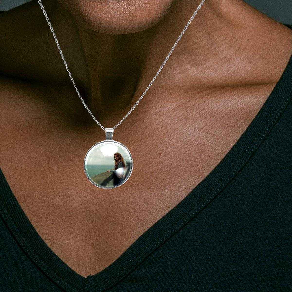 Stainless steel necklace  (Silver)