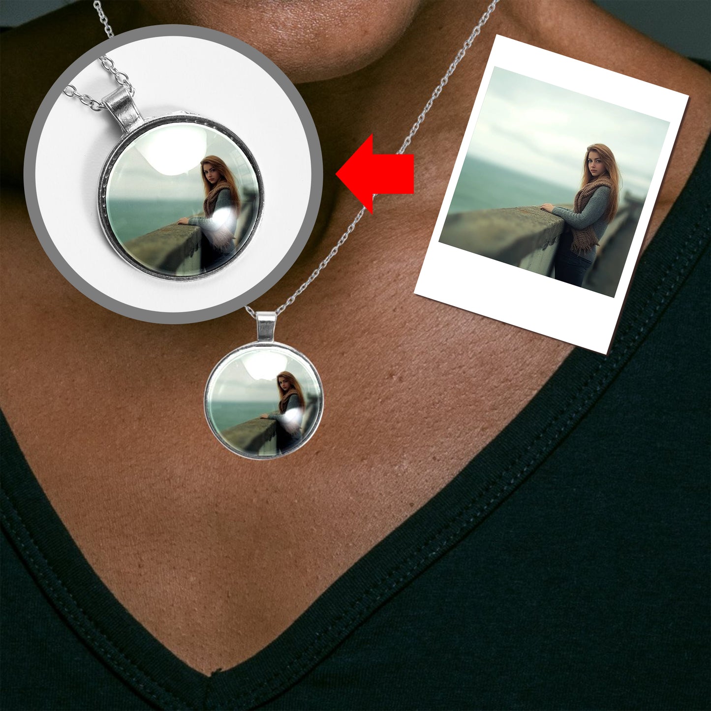 Stainless steel necklace  (Silver)