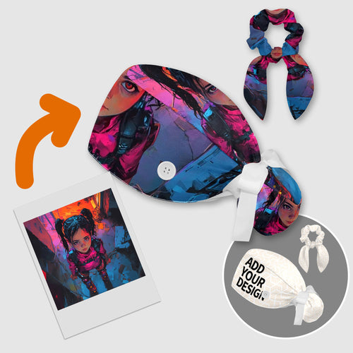 Polyester protective cap- scrunchie