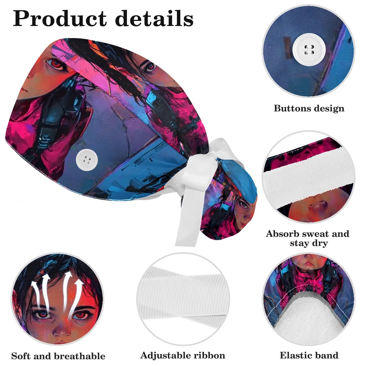 Polyester protective cap- scrunchie