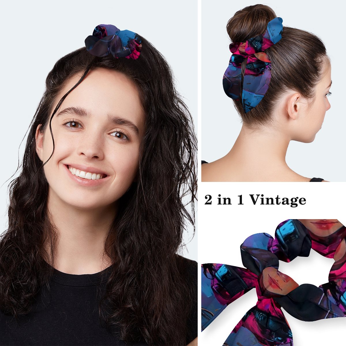 Polyester protective cap- scrunchie