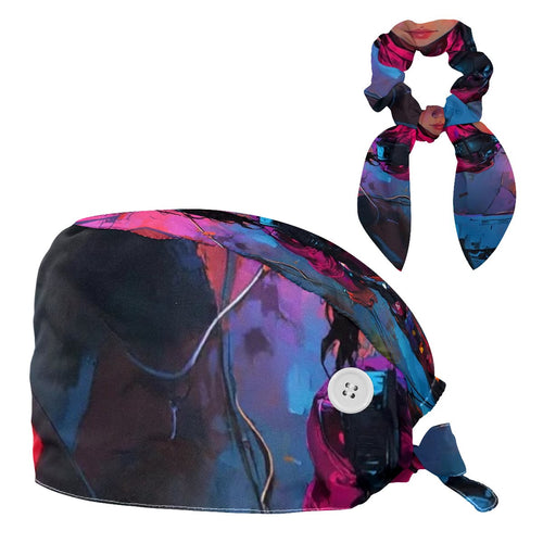 Polyester protective cap- scrunchie