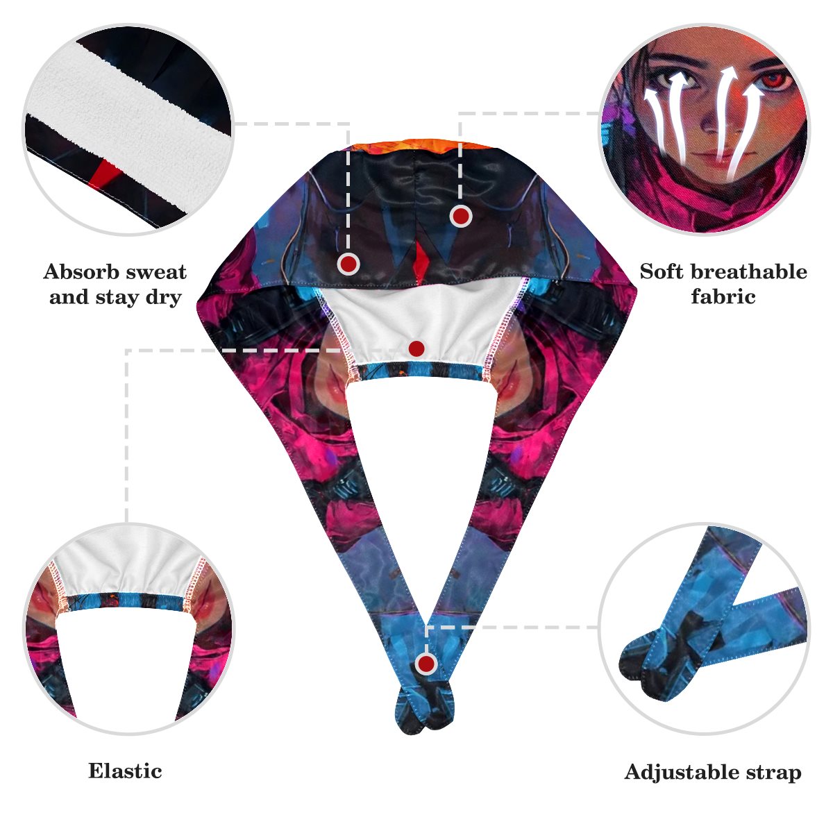 Polyester protective cap- scrunchie