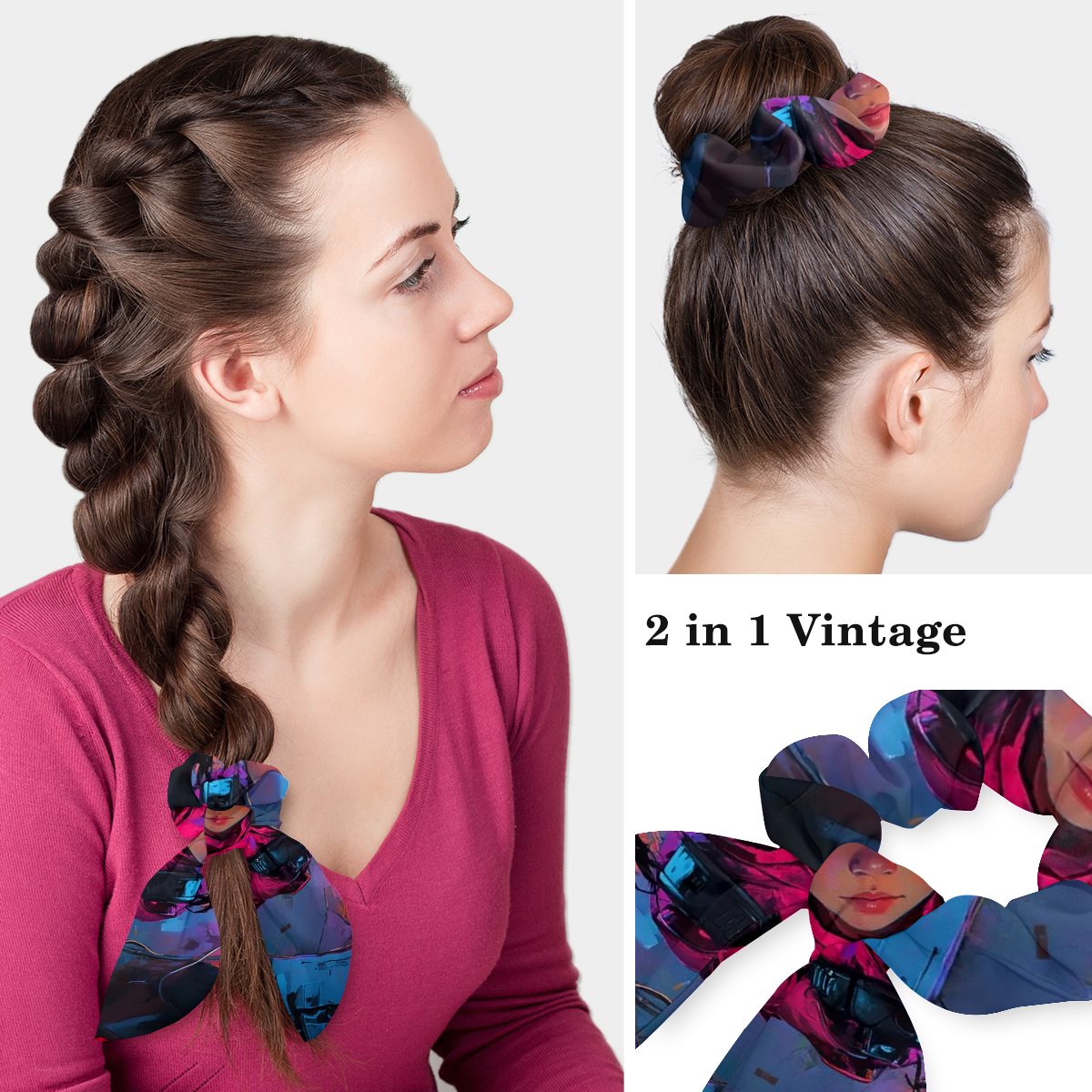 Polyester protective cap- scrunchie