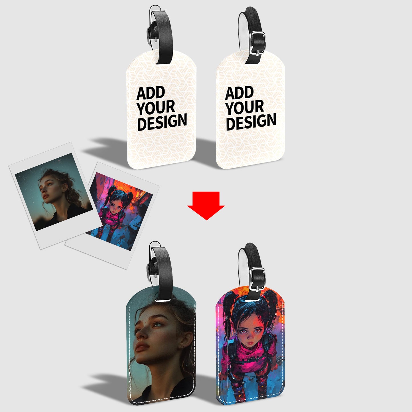 PU Leather Luggage tag (2PC)