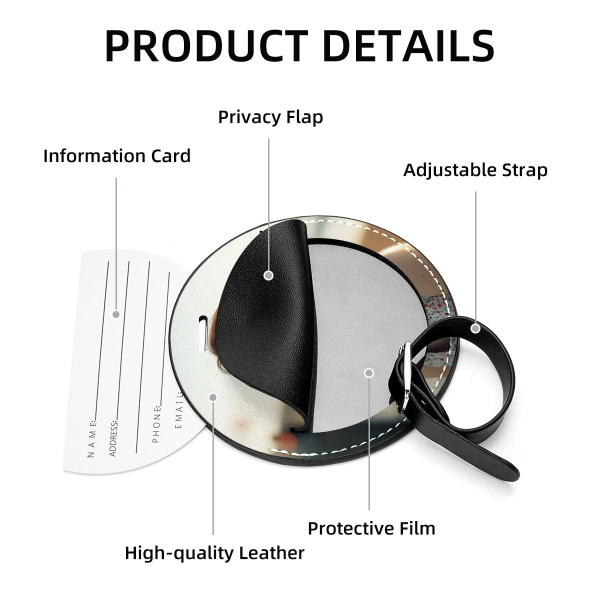 PU Leather Luggage tag (2PC)