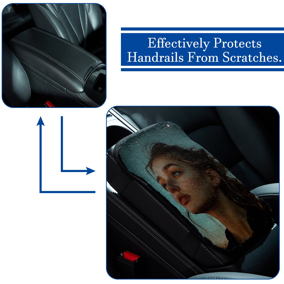 Imitate rabbit velvet car armrest mat
