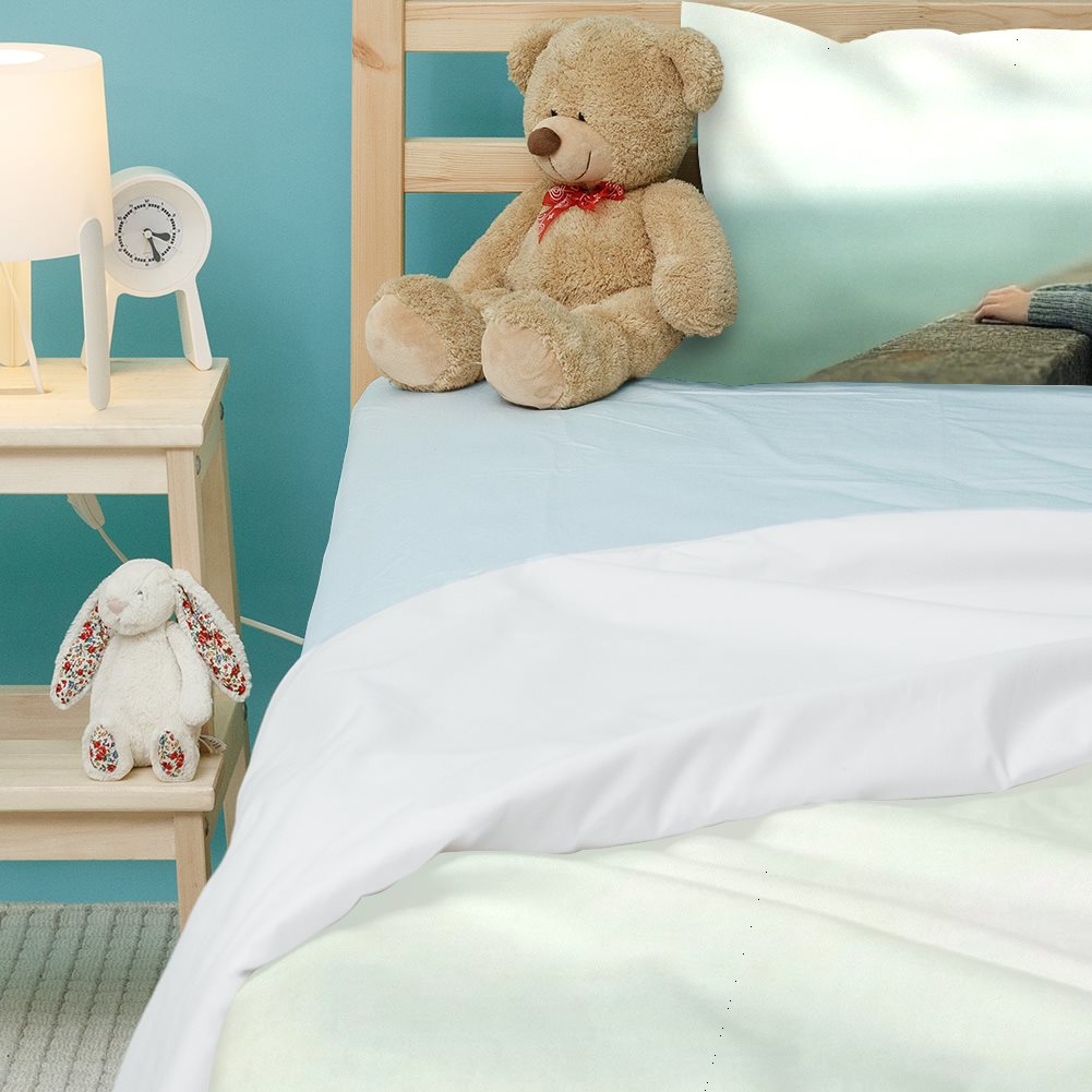 Peach velvet Three-piece Bed Set (Germany-White)