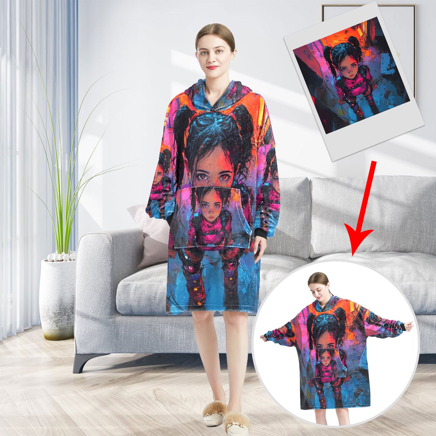Polyester housecoat
