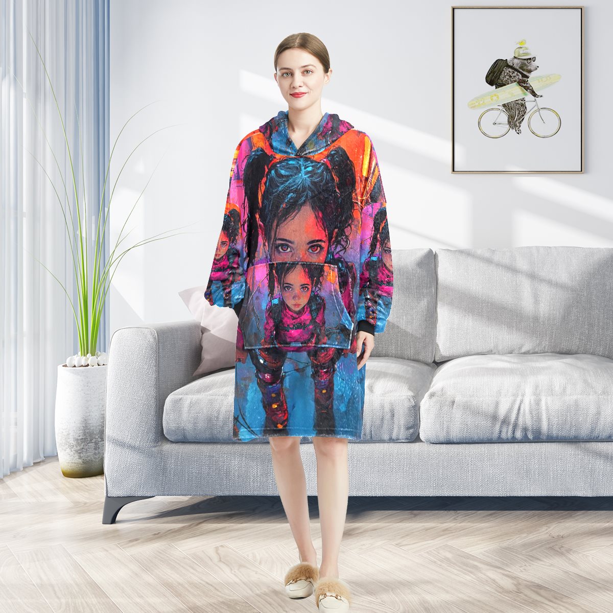 Polyester housecoat