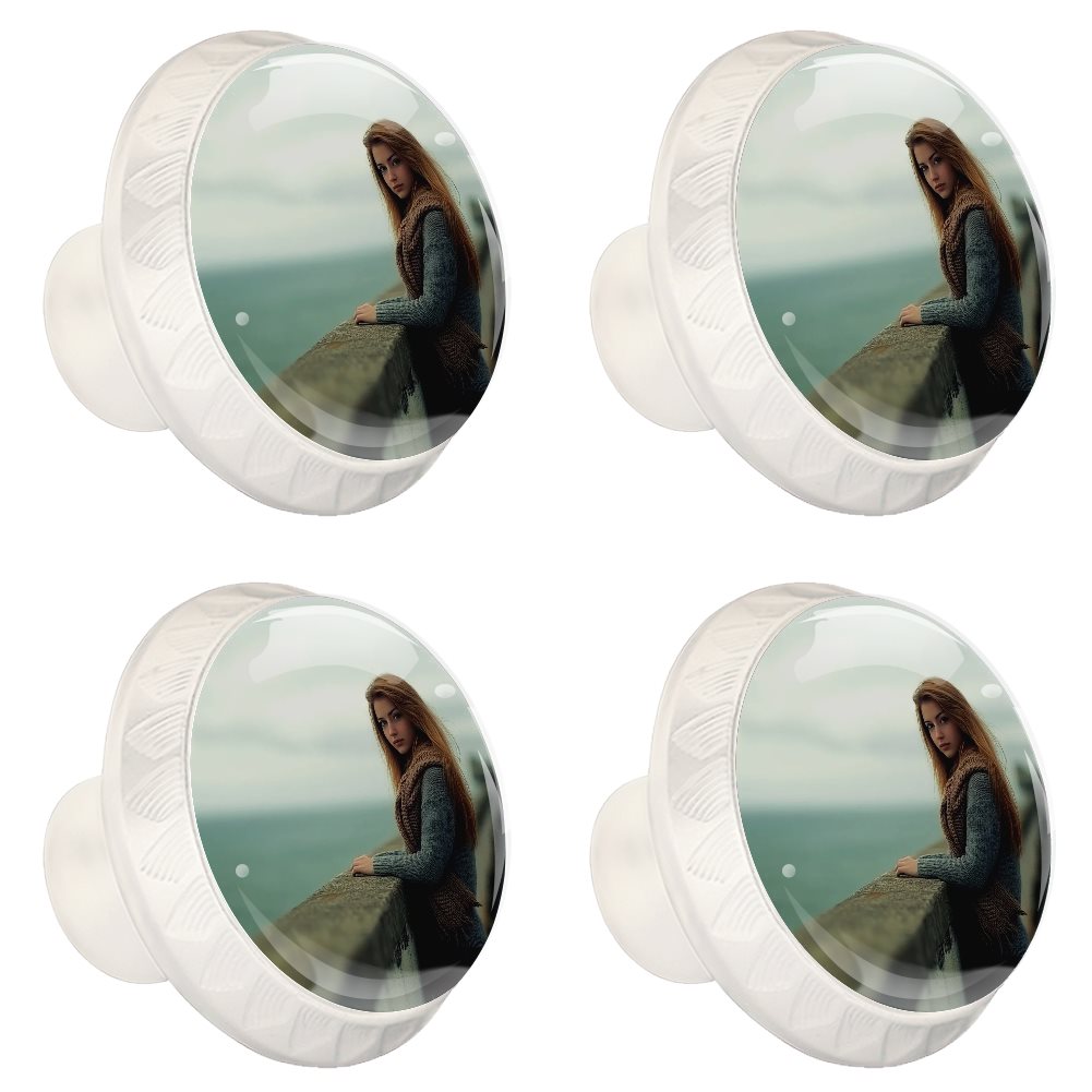 White Round Drawer Pulls Handle