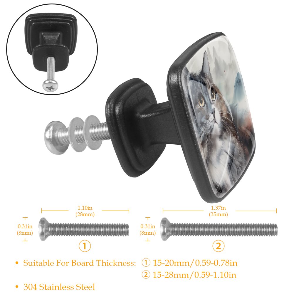 ABS Drawer Pulls Handle （quadrate）-12 pieces