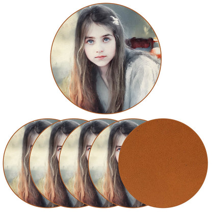 Microfiber leather Coaster (6piece)