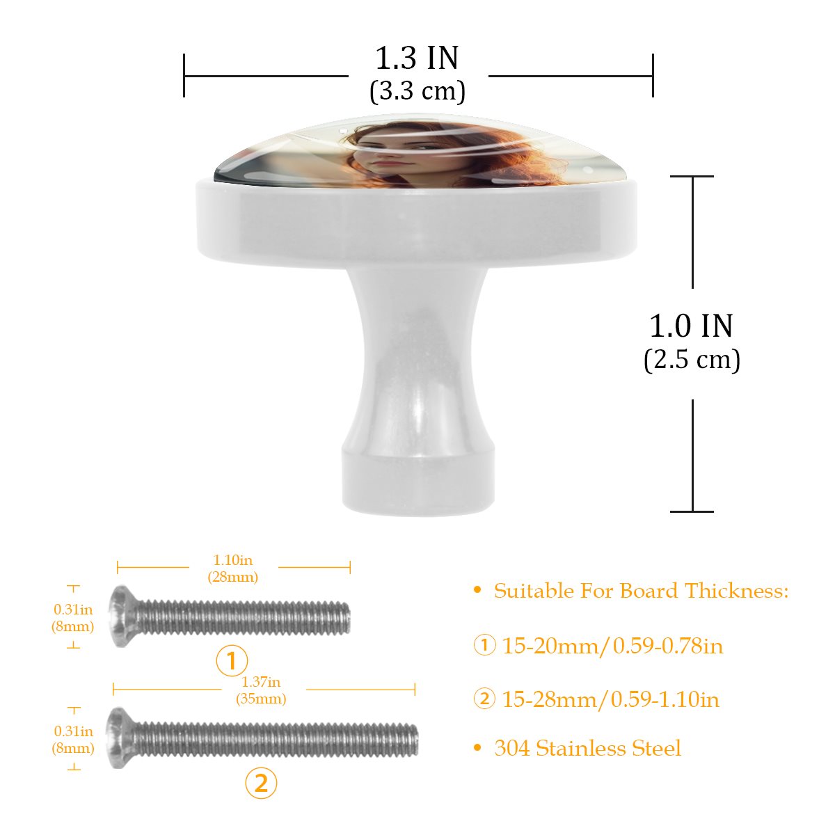 White Round Drawer Pulls Handle 4PC