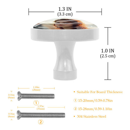 White Round Drawer Pulls Handle 4PC