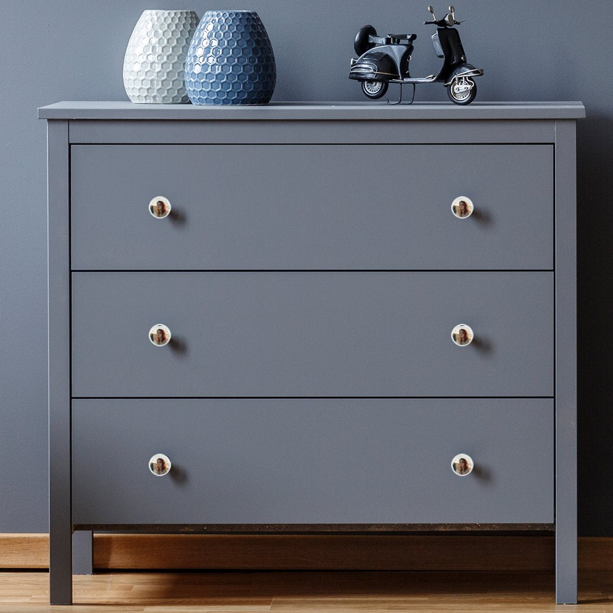 White Round Drawer Pulls Handle 4PC