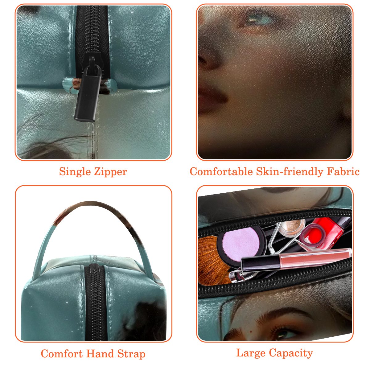 Waterproof cosmetic bag with handbag