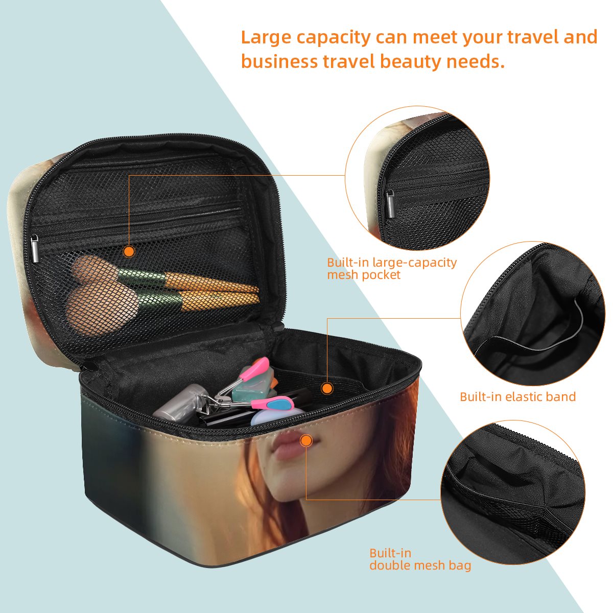 Portable cosmetic bag