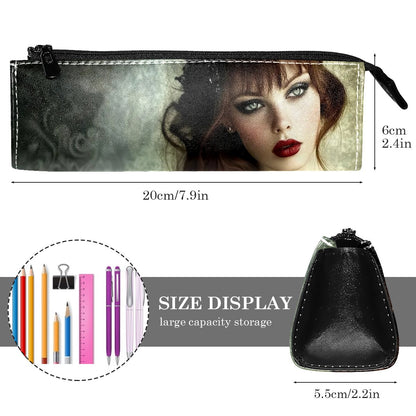 Imitation Leather Triangular leather pencil bag