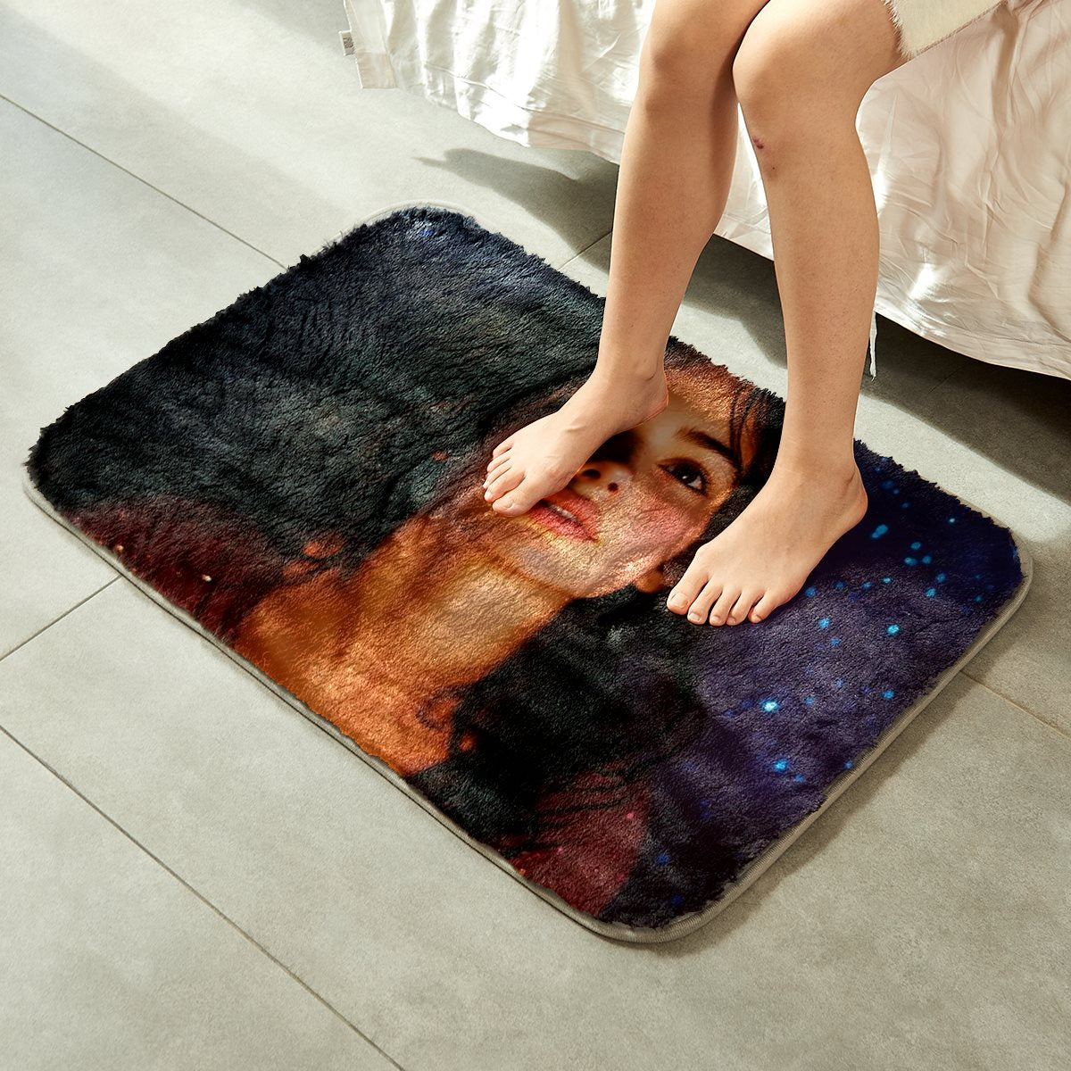 Imitation rabbit fur floor mat