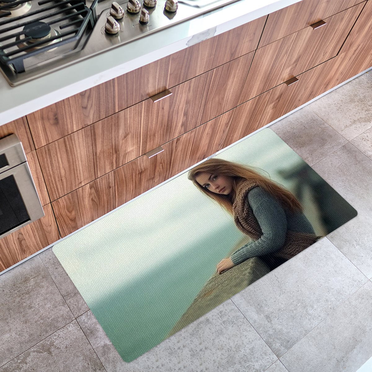 Polyester kitchen floor mats