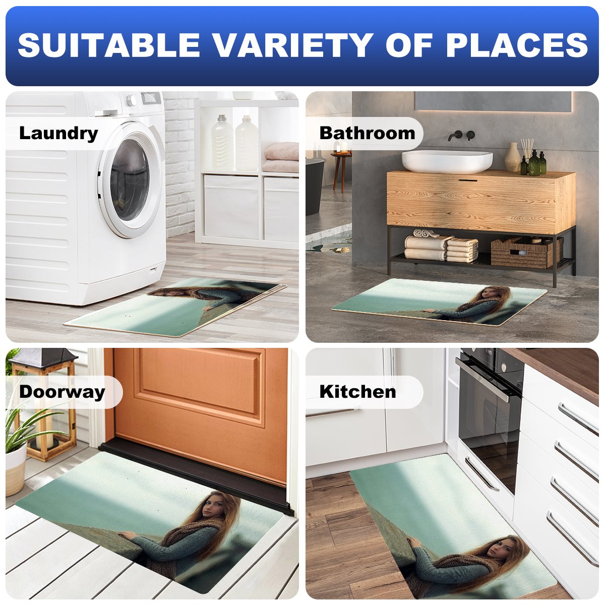 Polyester kitchen floor mats